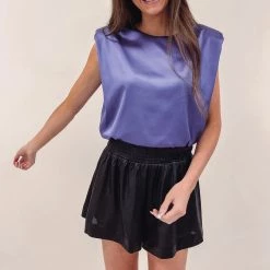 Indie Collection New Arrivals Adair Shorts - Metallic Black