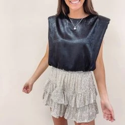 Indie Collection Ramona Top - Metallic Black New Arrivals