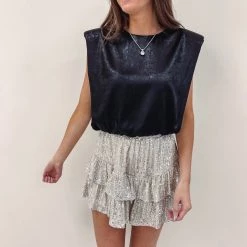 Indie Collection Ramona Top - Metallic Black New Arrivals