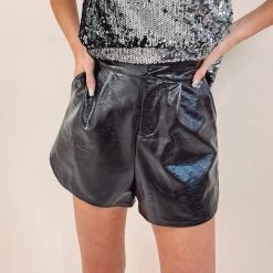 Indie Collection Shiny Faux Leather Shorts