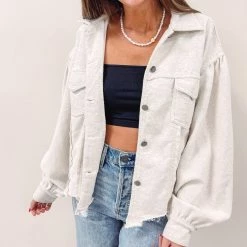 Indie Collection New Arrivals Cropped Olson Shacket
