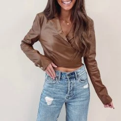 Indie Collection Cropped Leather Blazer