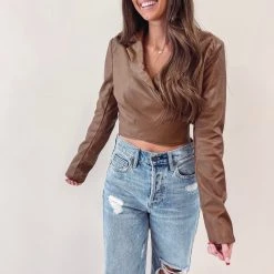 Indie Collection Cropped Leather Blazer