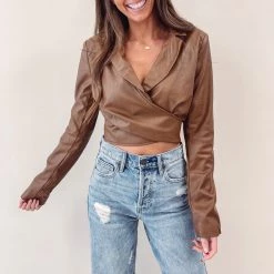 Indie Collection Cropped Leather Blazer