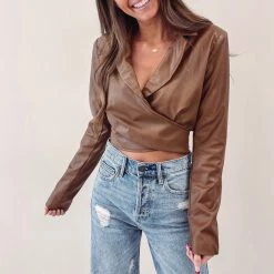 Indie Collection Cropped Leather Blazer