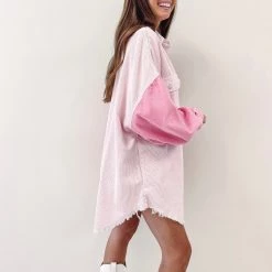 Indie Collection Pink Two Toned Shacket Jackets/Shackets/Flannels