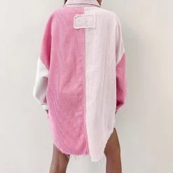 Indie Collection Pink Two Toned Shacket Jackets/Shackets/Flannels