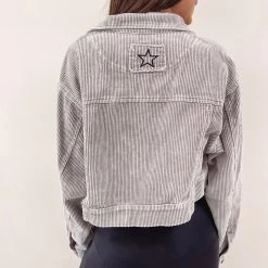 Indie Collection New Arrivals Cropped Cord Jacket - Taupe