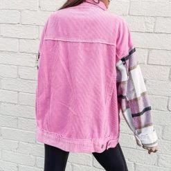 Indie Collection Hot Pink Cord/Flannel Jacket