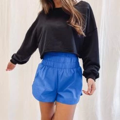 Indie Collection Smocked Athletic Shorts - Blue New Arrivals