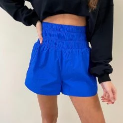 Indie Collection Smocked Athletic Shorts - Blue New Arrivals