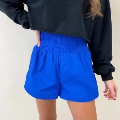 Indie Collection Smocked Athletic Shorts - Blue New Arrivals