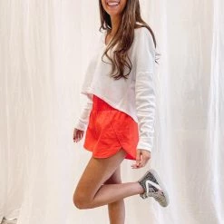 Indie Collection Smocked Athletic Shorts - Coral