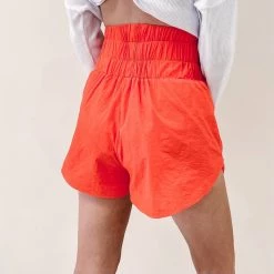 Indie Collection Smocked Athletic Shorts - Coral