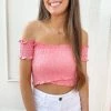 Indie Mae Tops Coral Crop Top