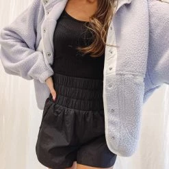 Indie Collection New Arrivals Smocked Athletic Shorts - Black