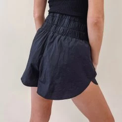 Indie Collection New Arrivals Smocked Athletic Shorts - Black