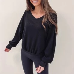 Indie Mae Ashley Waffle Knit Top Clothes