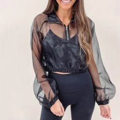 Indie Mae Bubble Sleeve Sheer Top