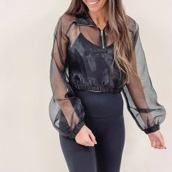 Indie Mae Bubble Sleeve Sheer Top