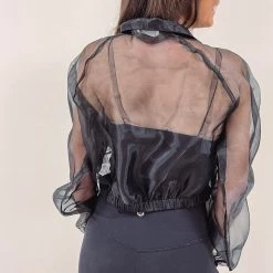 Indie Mae Bubble Sleeve Sheer Top