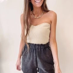 Indie Collection Ribbed Nude Tube Top Clothes