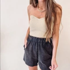 Indie Collection Ribbed Nude Tube Top Clothes