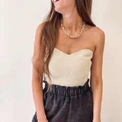 Indie Collection Ribbed Nude Tube Top Clothes