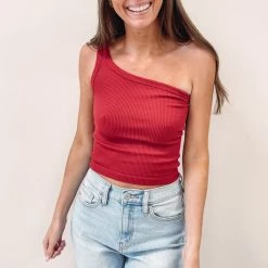 Indie Mae One Shoulder Seamless Tank Clothes