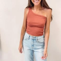 Indie Mae One Shoulder Seamless Tank Clothes