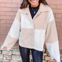 Indie Collection Checkered Tan Jacket New Arrivals