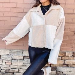 Indie Collection Checkered Tan Jacket New Arrivals