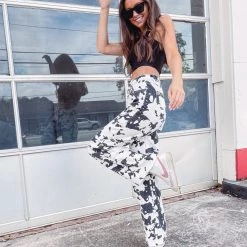 Indie Collection New Arrivals Cowprint Denim Pants