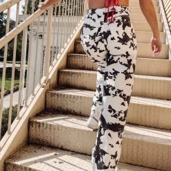 Indie Collection New Arrivals Cowprint Denim Pants