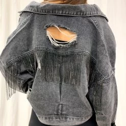 Indie Mae Rhinestone Denim Jacket