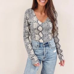 Indie Mae Snakeskin Top