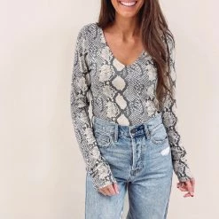 Indie Mae Snakeskin Top
