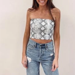 Indie Mae Snakeprint Tube Top