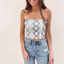 Indie Mae Snakeprint Tube Top