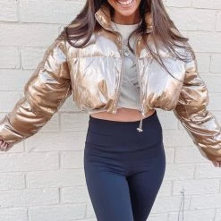 Indie Collection Gold Puffer Jacket