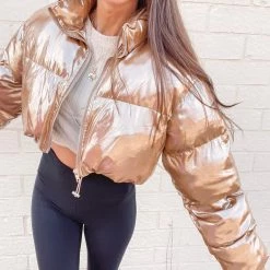 Indie Collection Gold Puffer Jacket