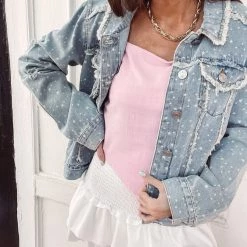 Indie Collection New Arrivals Multi Star Denim Jacket