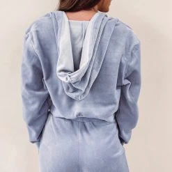 Indie Collection New Arrivals Paris Velour Zip Up