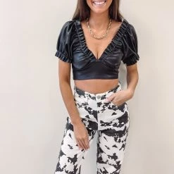 Indie Collection Vanessa Faux Leather Top