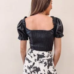 Indie Collection Vanessa Faux Leather Top