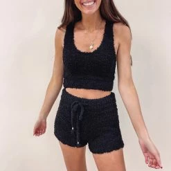 Indie Mae Comfy Lounge Tank - Black Clothes