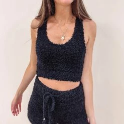 Indie Mae Comfy Lounge Tank - Black Clothes