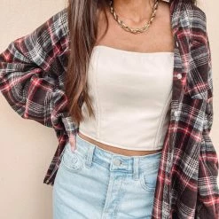 Indie Collection Simone Faux Leather Top New Arrivals