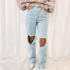Indie Collection Ashton Light Wash Dad Jeans New Arrivals