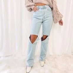Indie Collection Ashton Light Wash Dad Jeans New Arrivals